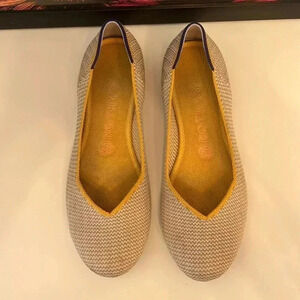 Rothy's Tan and Gold Loafers